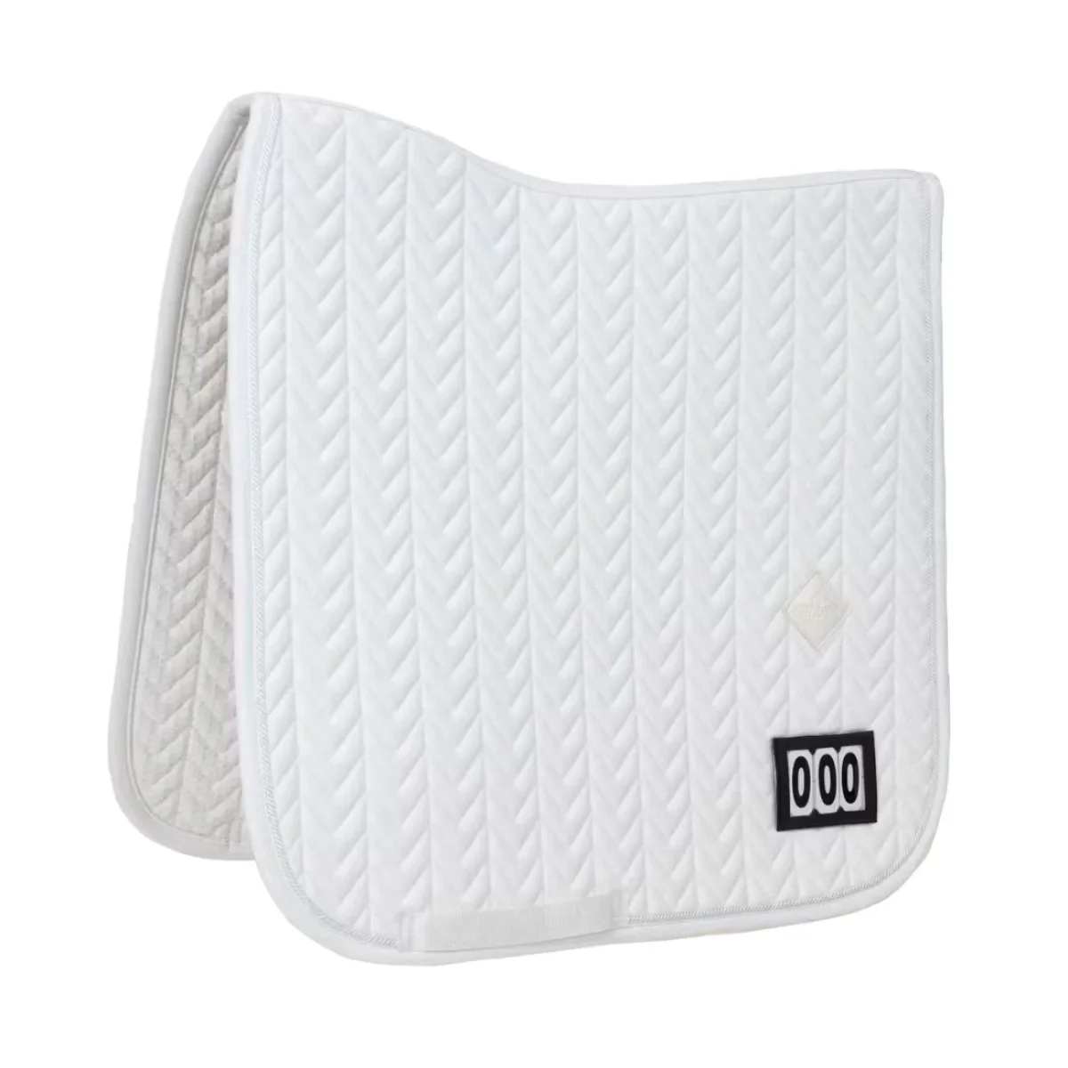 KENTUCKY SADDLE PAD FISHBONE COMPETITION WITH 2 NUMBERS DRESSAGE Bianco sottosella tecnico