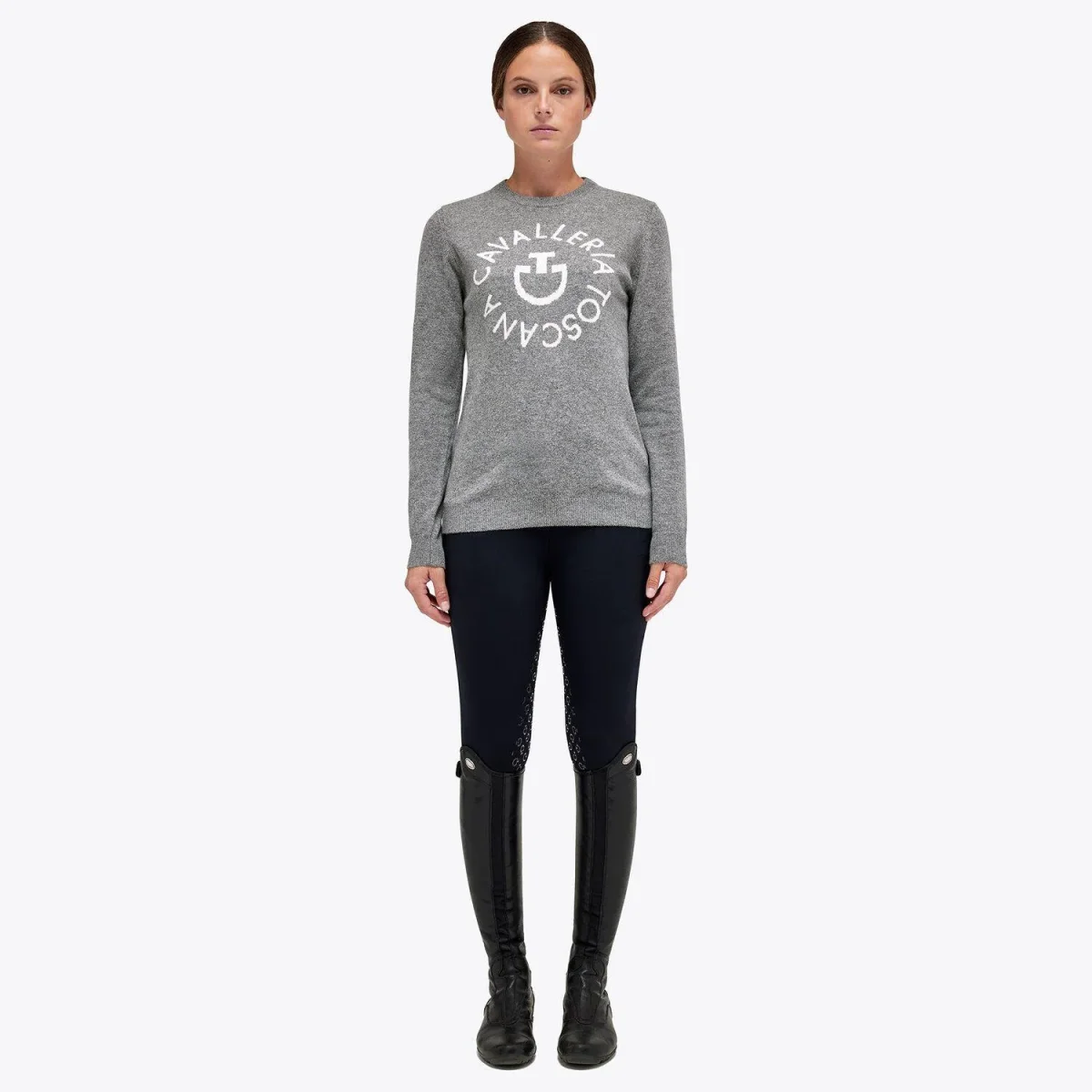 Cavalleria Toscana Felpe E Pull 29CT-MAD115LA0368000STONE Grigio Lunghezza 115 cm